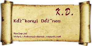 Kákonyi Dénes névjegykártya