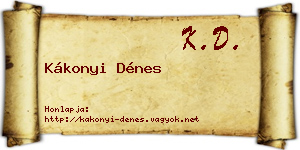 Kákonyi Dénes névjegykártya